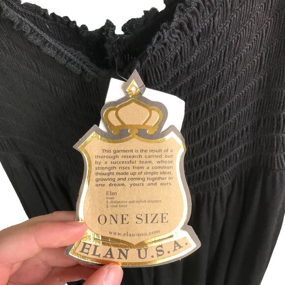 Elan USA Maxi Dress Women One Size Vacation Beach Boho Sleeveless Elastic NWT - Picture 2 of 6